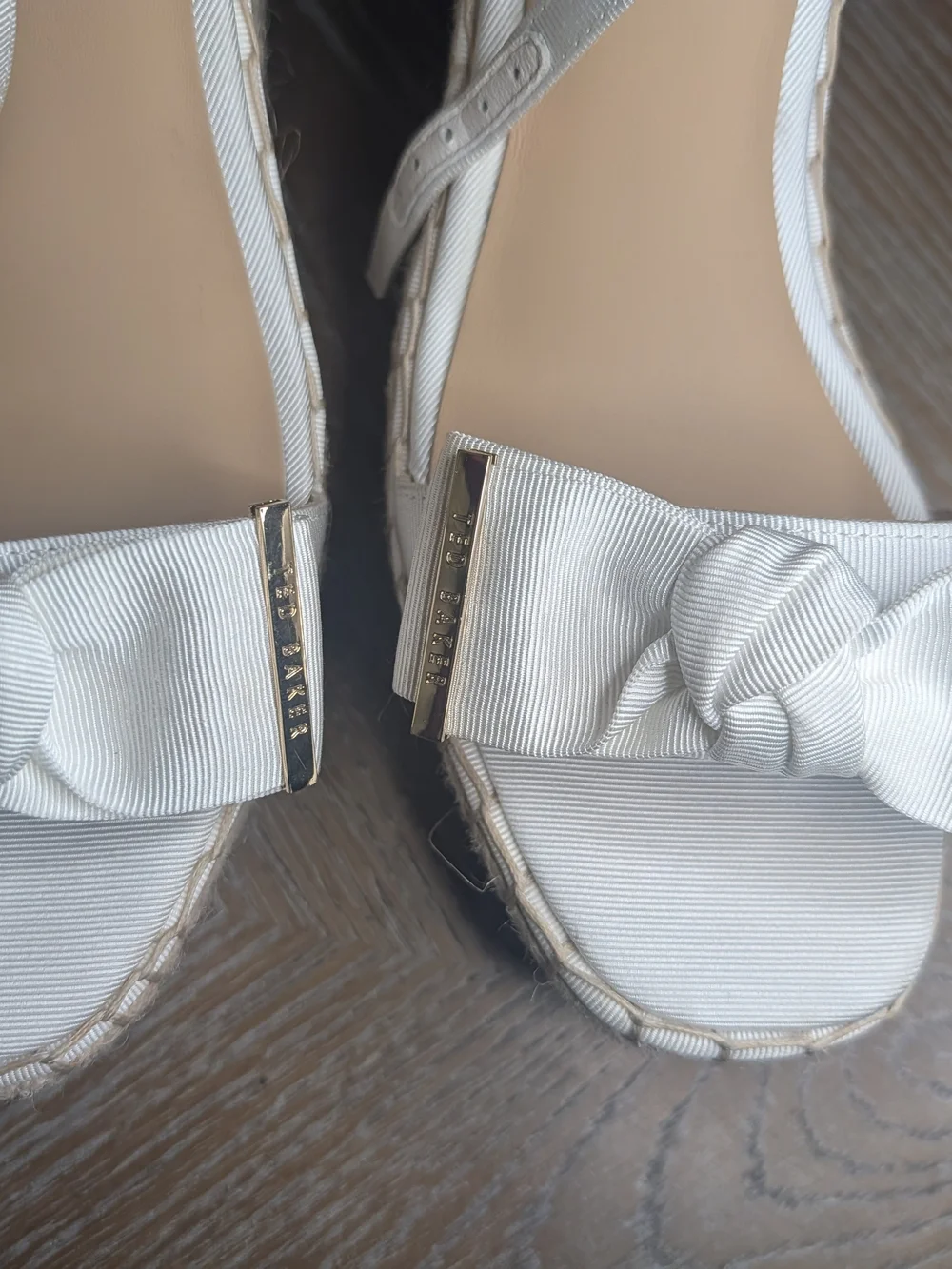 Ted Baker Cream Bow Espadrille Wedge Sandals